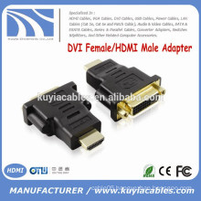 high quality Gold Plated DVI 24+5 to HDMI Adapter DVI Female to HDMI Male Connector